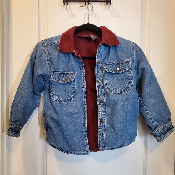 Boys 6/7 Denim & Fleece Shacket - Cozy & Warm - Picture 1 of 4